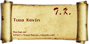 Tusa Kevin névjegykártya
